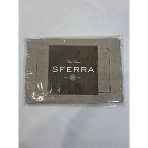 Sferra Linen Cocktail Napkins Set Of 4. 902 Beige 6x9” New